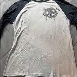 Affliction Black and White 3/4 Tee